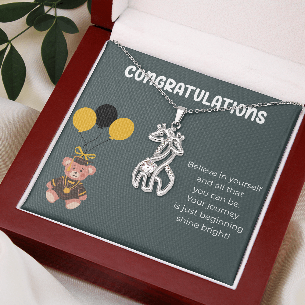 Congratulations Believe in yourself- Giraffe Necklace