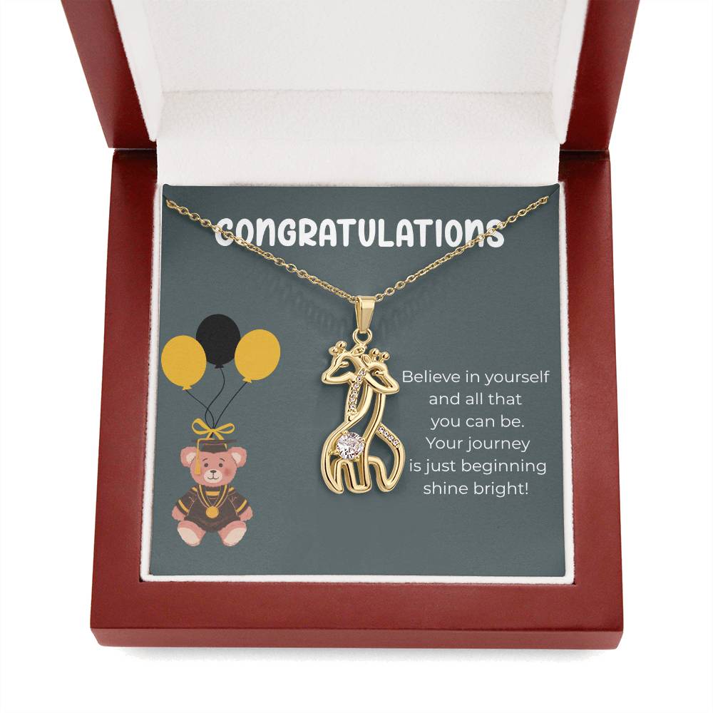 Congratulations Believe in yourself- Giraffe Necklace