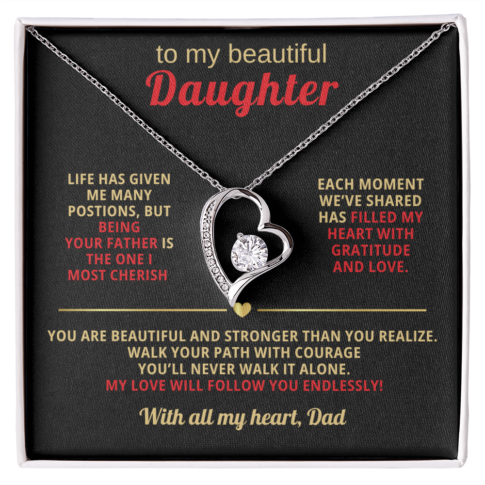 To My Beautiful Daughter- Each Moment We've Shared-ForEver love Jewelry Necklace