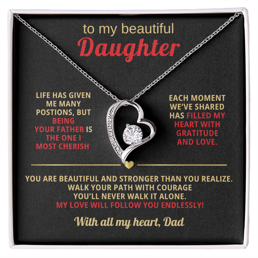 To My Beautiful Daughter- Each Moment We've Shared-ForEver love Jewelry Necklace