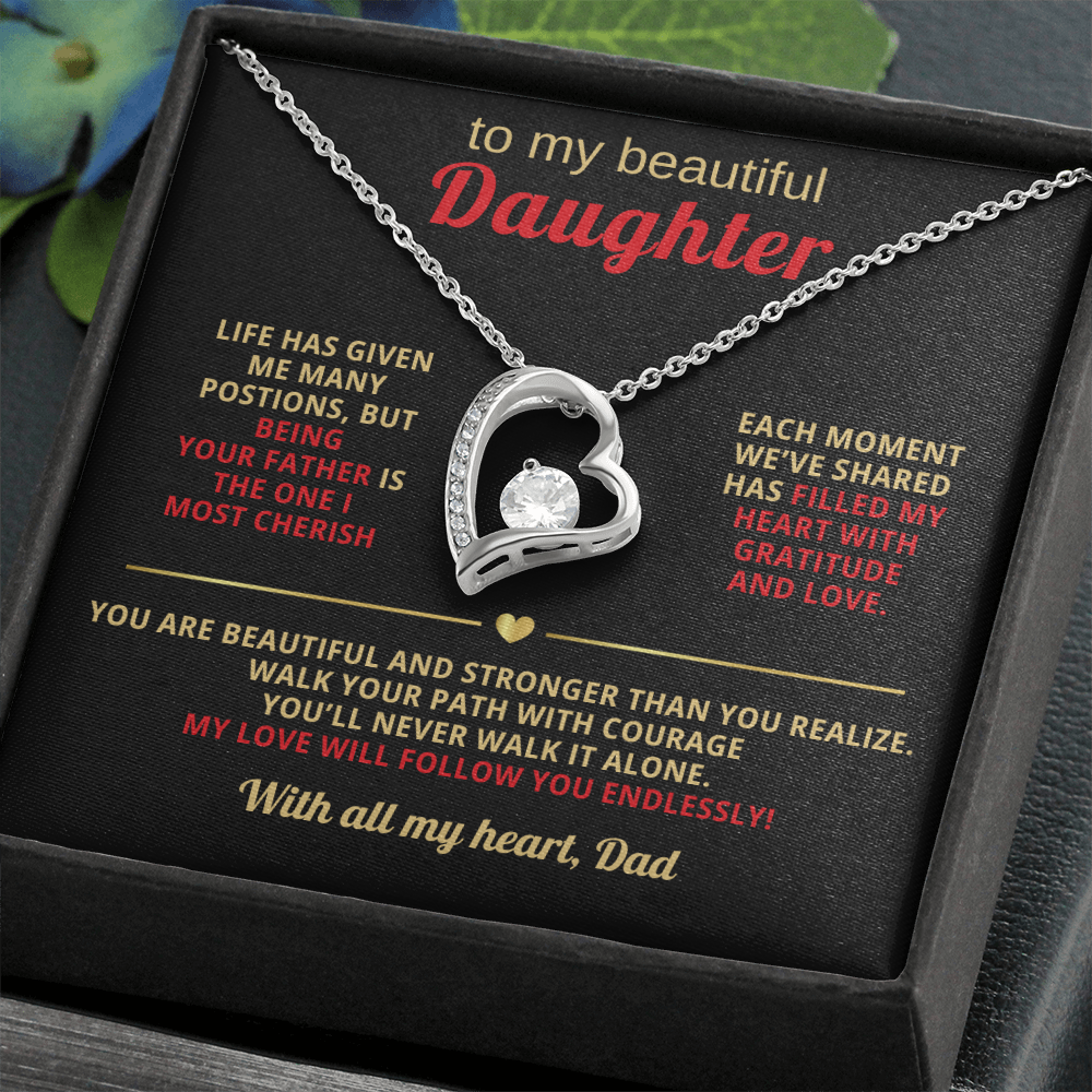 To My Beautiful Daughter- Each Moment We've Shared-ForEver love Jewelry Necklace