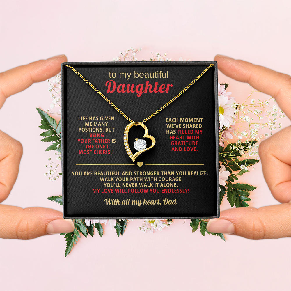 To My Beautiful Daughter- Each Moment We've Shared-ForEver love Jewelry Necklace