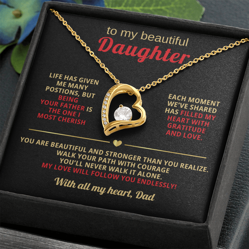 To My Beautiful Daughter- Each Moment We've Shared-ForEver love Jewelry Necklace