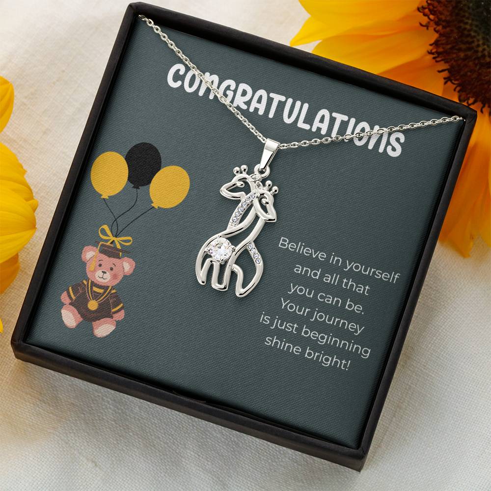 Congratulations Believe in yourself- Giraffe Necklace
