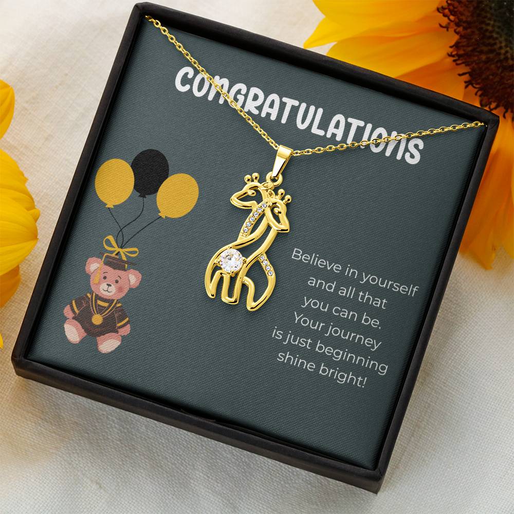 Congratulations Believe in yourself- Giraffe Necklace